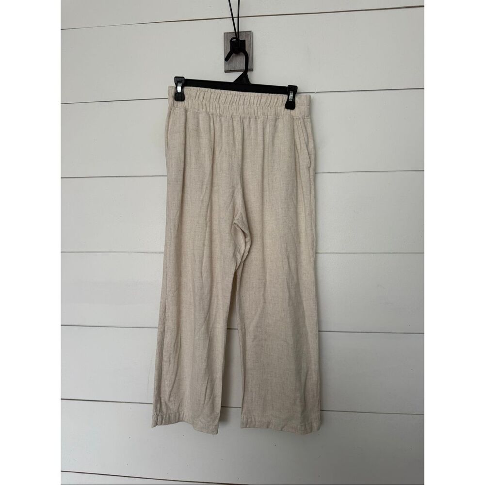 Hayes Women’s Small Petite Linen Lagenlook Minimalist Capsule Wide Leg Pull on P